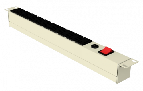 Розеточный блок PDU с 10 розетками С13 и выключателем, белый