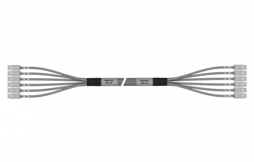 Медный разветвительный шнур Install & Go 6x RJ-45 Категории 8 (вид сверху)