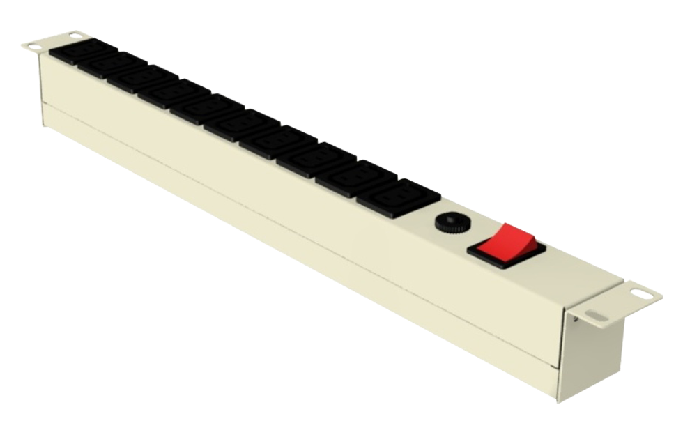 Розеточный блок PDU с 10 розетками С13 и выключателем, белый