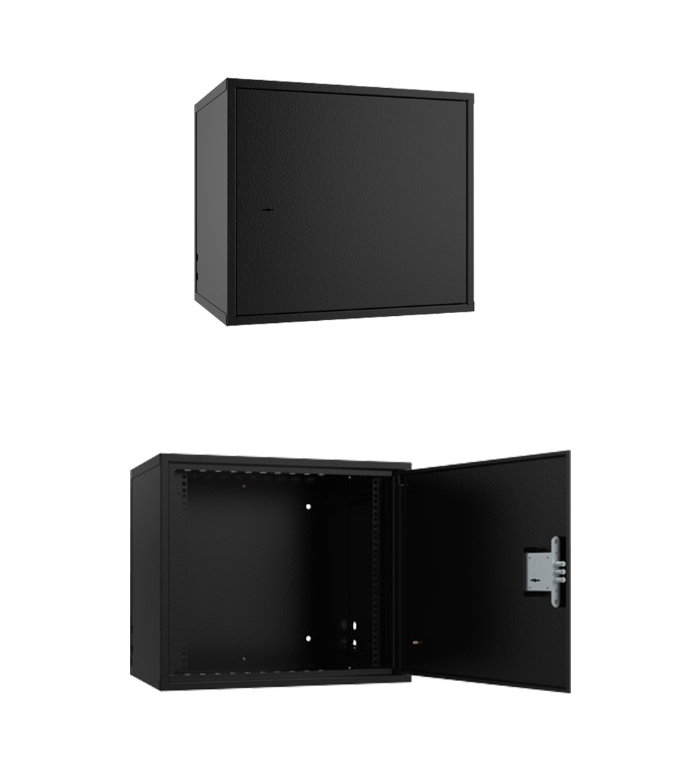 Антивандальный настенный шкаф WALLCAB GUARD PRO черного цвета