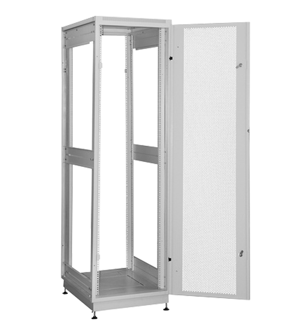 Телекоммуникационный напольный шкаф серии Level 2 серого цвета без боковых панелей