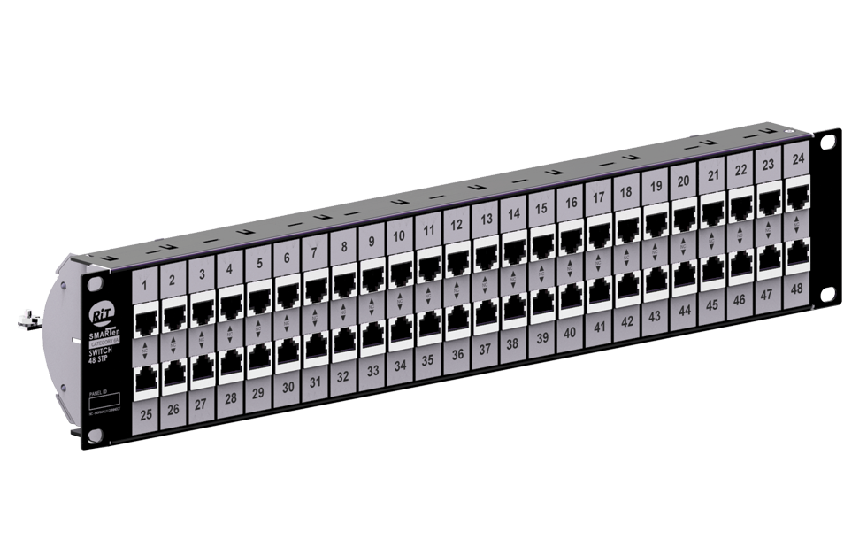 Медная патч-панель на 48 портов с кросс-коммутацией