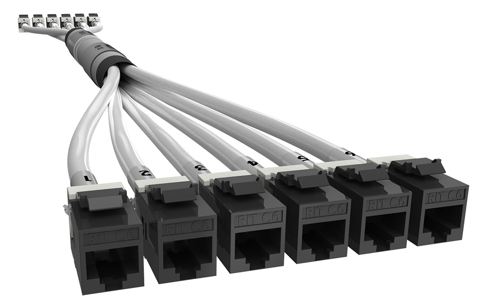 Медная претерминированная кабельная сборка Install & Go 6x RJ-45 Категории 6