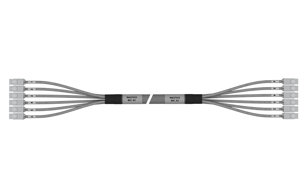 Медный разветвительный шнур Install & Go 6x RJ-45 Категории 8 (вид сверху)