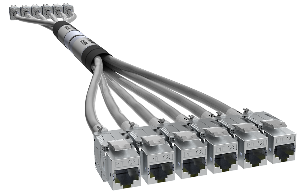 Медная претерминированная кабельная сборка Install & Go 6x RJ-45 Категории 8