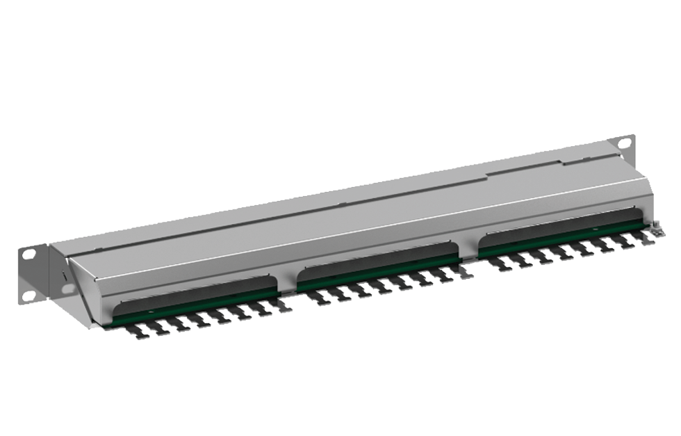 Укомплектованная патч-панель Категории 5e (вид сзади)