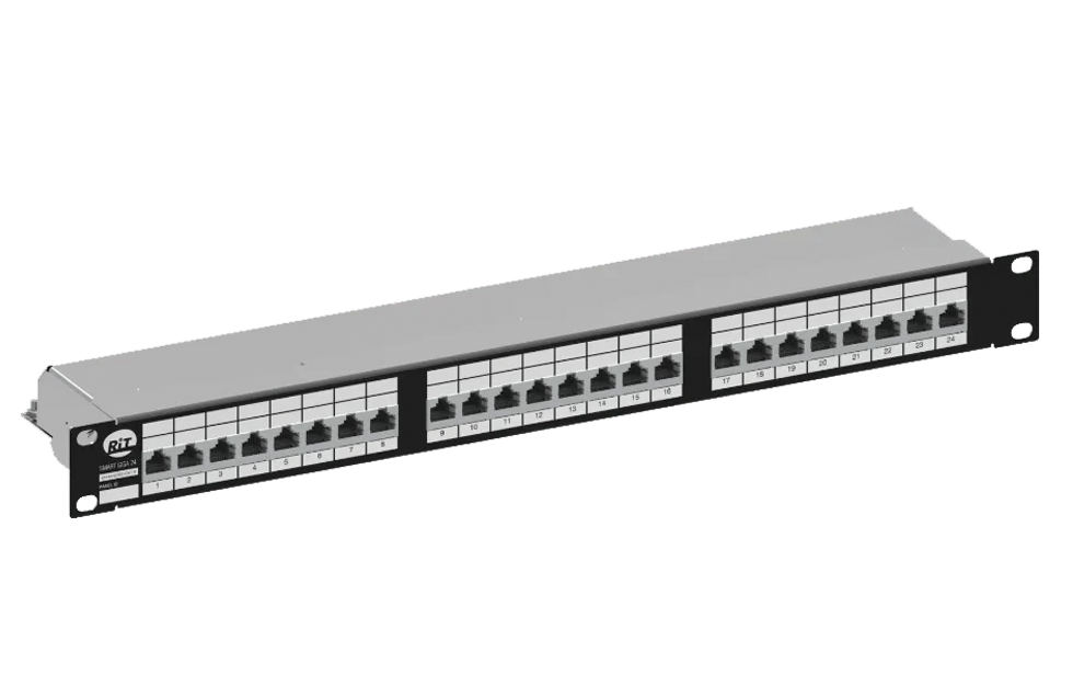 Укомплектованная патч-панель на 24 порта Категории 5e, UTP