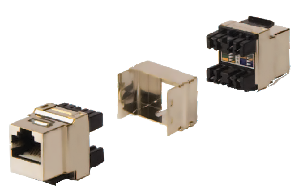 Экранированный модуль Keystone Категории 5e STP в разобранном состоянии