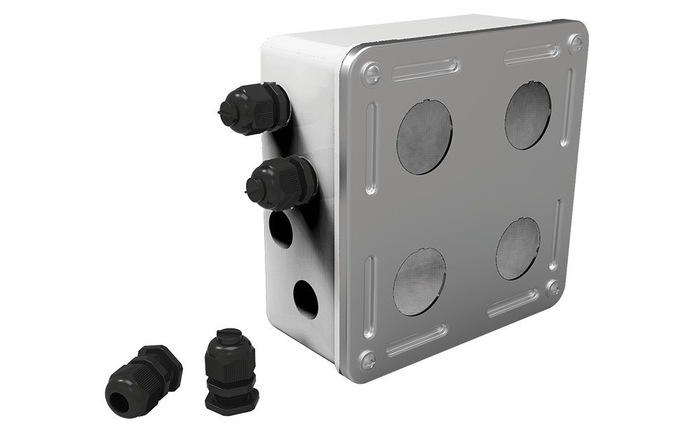 Промышленная настенная коробка на 4 порта, IP67