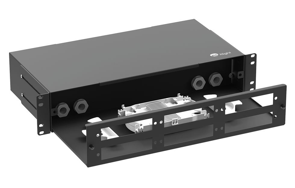 Оптическая полка FOMP 2U фиксированного исполнения с выдвинутым основанием