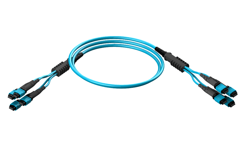 Оптическая транковая сборка ультравысокой плотности с коннекторами 4хMTP мама и 4x12 волокнами MM