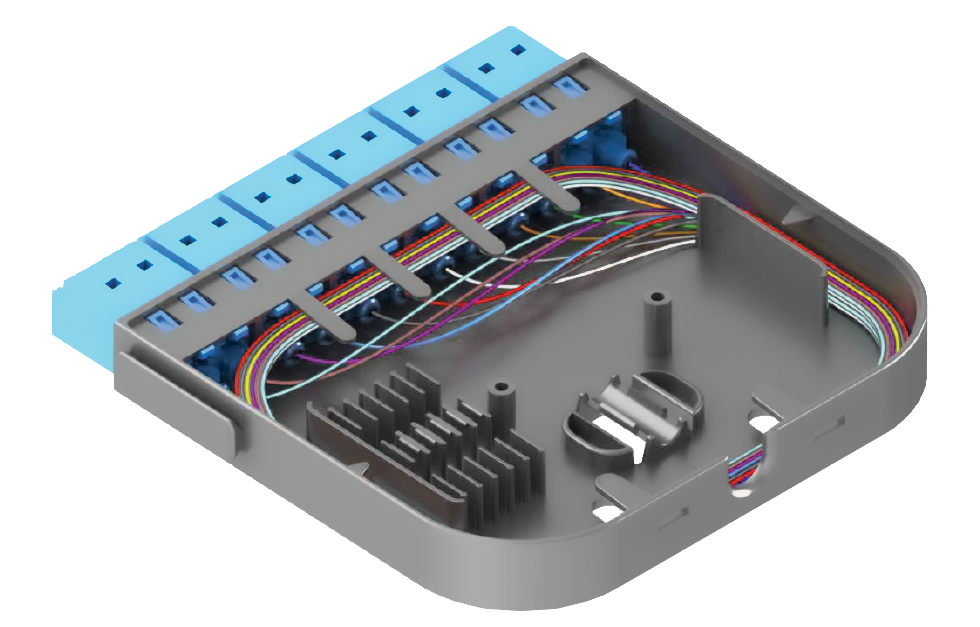 Оптическая сплайс-кассета с открытой крышкой