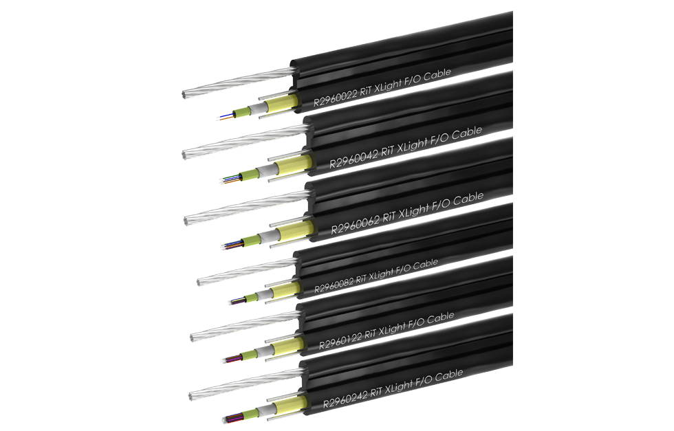 Оптический кабель с выносным тросом и оболочкой HDPE, для внешней подвесной прокладки