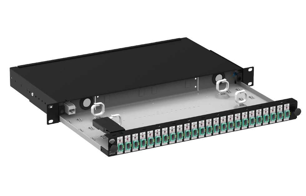 Оптическая полка PatchView+ MPO с открытым лотком