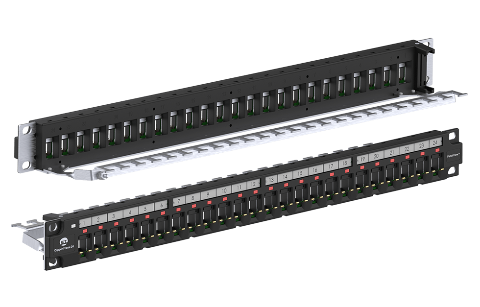 Медная интеллектуальная патч-панель на 24 порта RJ-45
