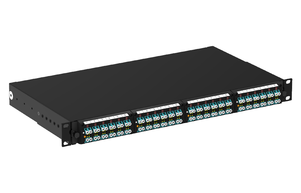 Модульная оптическая полка PatchView+, укомплектованная 3 кассетами 12x LC Duplex MM